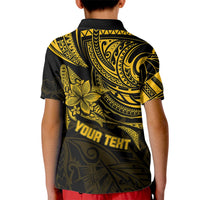 Custom Fathers Day Polynesian Polo Shirt for Kid Best Dad Ever Gold - Wonder Print Shop