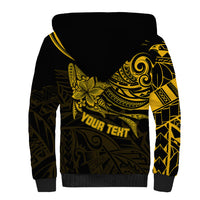 Personalised Father's Day Polynesian Sherpa Hoodie Best Dad Ever - Gold - Wonder Print Shop
