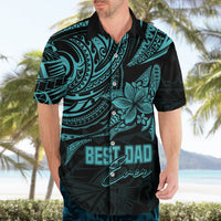 Personalised Father's Day Polynesian Hawaiian Shirt Best Dad Ever - Turquoise - Wonder Print Shop