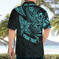 Personalised Father's Day Polynesian Hawaiian Shirt Best Dad Ever - Turquoise - Wonder Print Shop