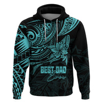 Personalised Father's Day Polynesian Hoodie Best Dad Ever - Turquoise - Wonder Print Shop