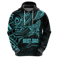 Personalised Father's Day Polynesian Hoodie Best Dad Ever - Turquoise - Wonder Print Shop