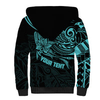 Personalised Father's Day Polynesian Sherpa Hoodie Best Dad Ever - Turquoise - Wonder Print Shop