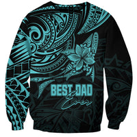 Personalised Father's Day Polynesian Sweatshirt Best Dad Ever - Turquoise - Wonder Print Shop