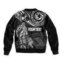 Personalised Father's Day American Samoa Sleeve Zip Bomber Jacket Polynesian Dad & Kid - Wonder Print Shop