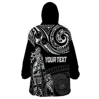 Personalised Father's Day American Samoa Wearable Blanket Hoodie Polynesian Dad & Kid - Wonder Print Shop
