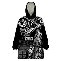 Personalised Father's Day Fiji Wearable Blanket Hoodie Polynesian Dad & Kid - Wonder Print Shop