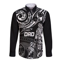 Personalised Father's Day Guam Long Sleeve Button Shirt Polynesian Dad & Kid - Wonder Print Shop