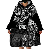 Personalised Father's Day Kanaka Hawaii Wearable Blanket Hoodie Polynesian Dad & Kid - Wonder Print Shop