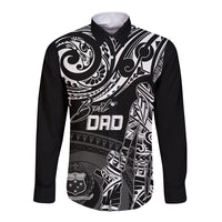 Personalised Father's Day Samoa Long Sleeve Button Shirt Polynesian Dad & Kid - Wonder Print Shop