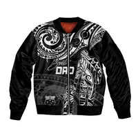 Personalised Father's Day Samoa Sleeve Zip Bomber Jacket Polynesian Dad & Kid - Wonder Print Shop