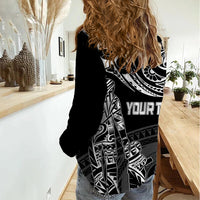 Personalised Father's Day Samoa Women Casual Shirt Polynesian Dad & Kid - Wonder Print Shop