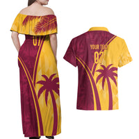 West Indies Cricket World Cup 2024 Couples Matching Off Shoulder Maxi Dress and Hawaiian Shirt Tropical Style LT7 - Wonder Print Shop