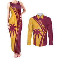 West Indies Cricket World Cup 2024 Couples Matching Tank Maxi Dress and Long Sleeve Button Shirt Tropical Style LT7 - Wonder Print Shop