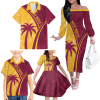 West Indies Cricket World Cup 2024 Family Matching Off The Shoulder Long Sleeve Dress and Hawaiian Shirt Tropical Style - Wonder Print Shop