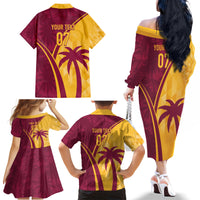 West Indies Cricket World Cup 2024 Family Matching Off The Shoulder Long Sleeve Dress and Hawaiian Shirt Tropical Style - Wonder Print Shop