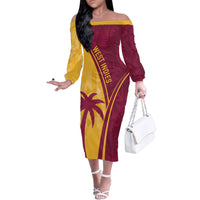 West Indies Cricket World Cup 2024 Family Matching Off The Shoulder Long Sleeve Dress and Hawaiian Shirt Tropical Style - Wonder Print Shop