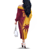 West Indies Cricket World Cup 2024 Family Matching Off The Shoulder Long Sleeve Dress and Hawaiian Shirt Tropical Style - Wonder Print Shop