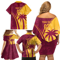 West Indies Cricket World Cup 2024 Family Matching Off Shoulder Short Dress and Hawaiian Shirt Tropical Style LT7 - Wonder Print Shop