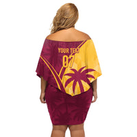 West Indies Cricket World Cup 2024 Family Matching Off Shoulder Short Dress and Hawaiian Shirt Tropical Style LT7 - Wonder Print Shop