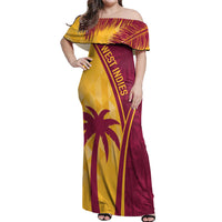 West Indies Cricket World Cup 2024 Off Shoulder Maxi Dress Tropical Style - Wonder Print Shop