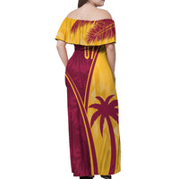 West Indies Cricket World Cup 2024 Off Shoulder Maxi Dress Tropical Style - Wonder Print Shop