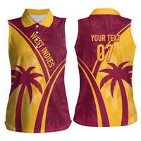 West Indies Cricket World Cup 2024 Women Sleeveless Polo Shirt Tropical Style - Wonder Print Shop
