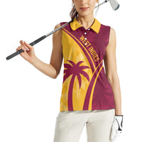 West Indies Cricket World Cup 2024 Women Sleeveless Polo Shirt Tropical Style - Wonder Print Shop
