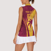 West Indies Cricket World Cup 2024 Women Sleeveless Polo Shirt Tropical Style - Wonder Print Shop