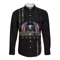 USA Bald Eagle Freedom Tour 1776 Born To Be Free Long Sleeve Button Shirt Camouflage Style - Wonder Print Shop