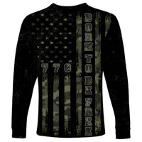 USA Bald Eagle Freedom Tour 1776 Born To Be Free Long Sleeve Shirt Camouflage Style - Wonder Print Shop