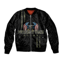 USA Bald Eagle Freedom Tour 1776 Born To Be Free Sleeve Zip Bomber Jacket Camouflage Style - Wonder Print Shop