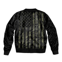 USA Bald Eagle Freedom Tour 1776 Born To Be Free Sleeve Zip Bomber Jacket Camouflage Style - Wonder Print Shop
