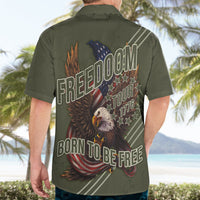 USA Bald Eagle Freedom Tour 1776 Born To Be Free Hawaiian Shirt Olive Grunge Style - Wonder Print Shop