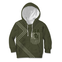 USA Bald Eagle Freedom Tour 1776 Born To Be Free Kid Hoodie Olive Grunge Style - Wonder Print Shop