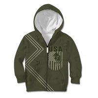 USA Bald Eagle Freedom Tour 1776 Born To Be Free Kid Hoodie Olive Grunge Style - Wonder Print Shop