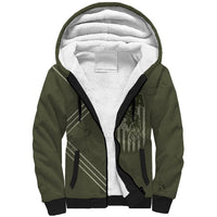 USA Bald Eagle Freedom Tour 1776 Born To Be Free Sherpa Hoodie Olive Grunge Style - Wonder Print Shop