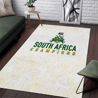 South Africa Cricket Champion Area Rug Gold Proteas - All White - Wonder Print Shop