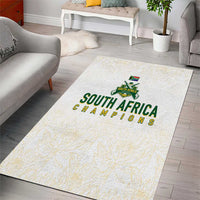 South Africa Cricket Champion Area Rug Gold Proteas - All White - Wonder Print Shop