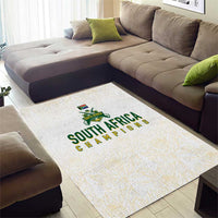South Africa Cricket Champion Area Rug Gold Proteas - All White - Wonder Print Shop