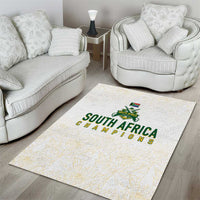 South Africa Cricket Champion Area Rug Gold Proteas - All White - Wonder Print Shop