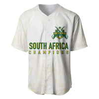 South Africa Cricket Champion Custom Baseball Jersey Gold Proteas - All White - Wonder Print Shop