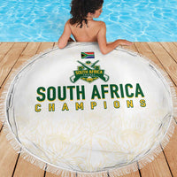 South Africa Cricket Champion Beach Blanket Gold Proteas - All White - Wonder Print Shop