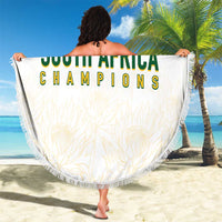South Africa Cricket Champion Beach Blanket Gold Proteas - All White - Wonder Print Shop