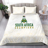 South Africa Cricket Champion Bedding Set Gold Proteas - All White - Wonder Print Shop