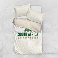 South Africa Cricket Champion Bedding Set Gold Proteas - All White - Wonder Print Shop