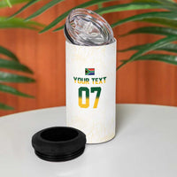 South Africa Cricket Champion Custom 4 in 1 Can Cooler Tumbler Gold Proteas - All White - Wonder Print Shop