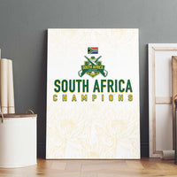 South Africa Cricket Champion Canvas Wall Art Gold Proteas - All White - Wonder Print Shop