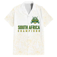 South Africa Cricket Champion Custom Family Matching Tank Maxi Dress and Hawaiian Shirt Gold Proteas - All White - Wonder Print Shop
