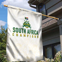 South Africa Cricket Champion Garden Flag Gold Proteas - All White - Wonder Print Shop